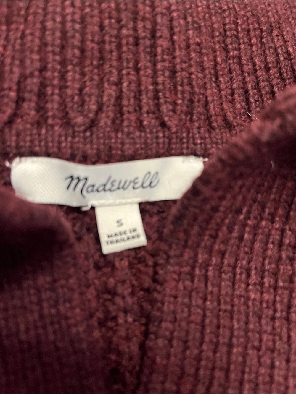 Madewell Waffle Knit Henley Sweater Heather Currant Cotton Size S - Picture 2 of 8